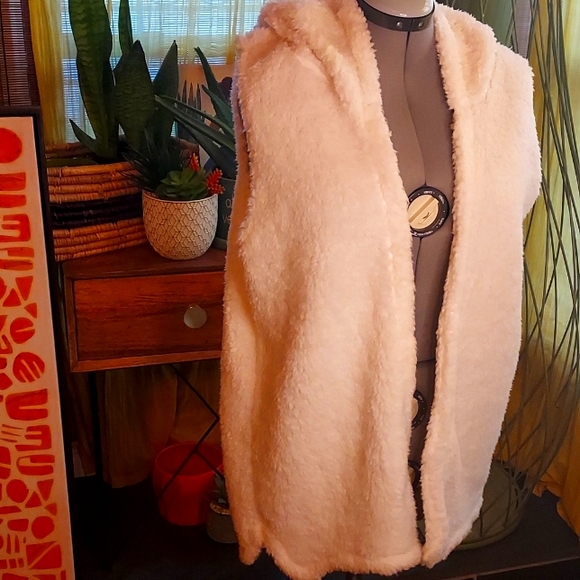 Fair Haven Sweaters - Hooded Sherpa Open Vest by FAIR HAVEN